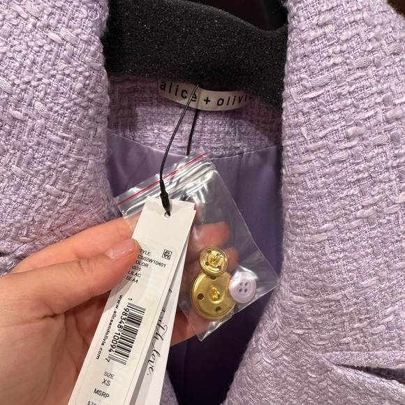 Alice + Olivia Lilac Double-Breasted Pea Coat - Picture 3 of 3